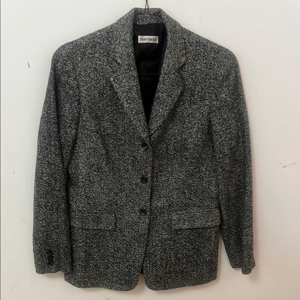 BARRY BRICKEN‎ WOOL MIX TWEED BLAZER SIZE 4